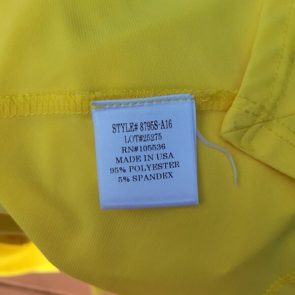 Slinky Brand Yellow Gathered Scoop Neck Tunic Tank Women’s Sz Small Asymmetrical - Picture 10 of 14